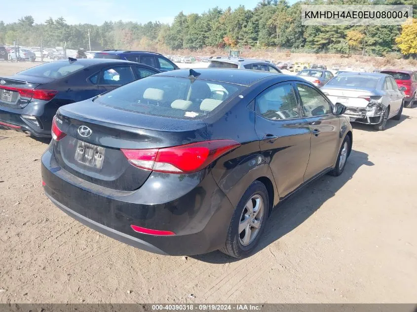 KMHDH4AE0EU080004 2014 Hyundai Elantra Se