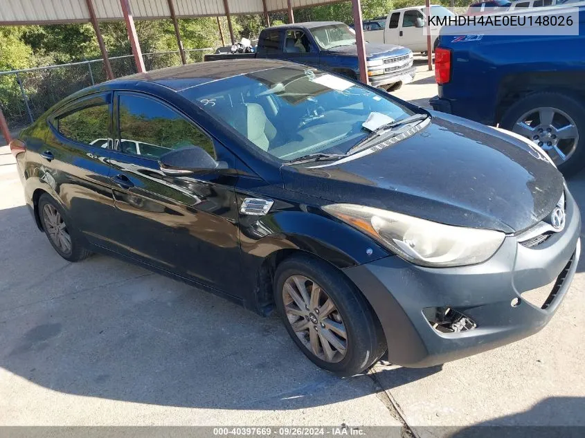 KMHDH4AE0EU148026 2014 Hyundai Elantra Se