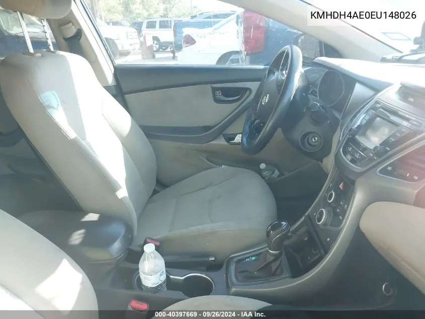 KMHDH4AE0EU148026 2014 Hyundai Elantra Se