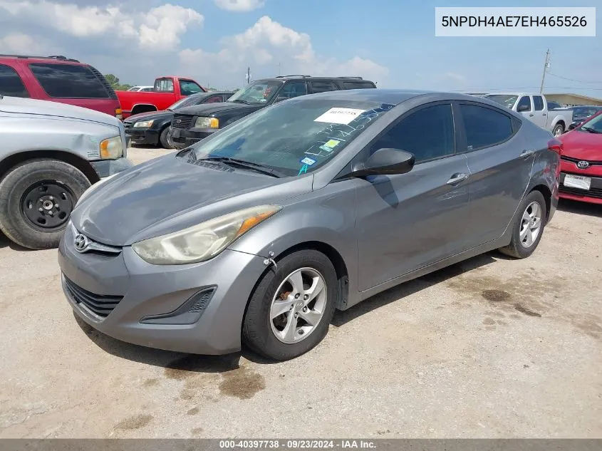 2014 Hyundai Elantra Se VIN: 5NPDH4AE7EH465526 Lot: 40397738