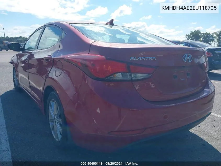 KMHDH4AE2EU118705 2014 Hyundai Elantra Se