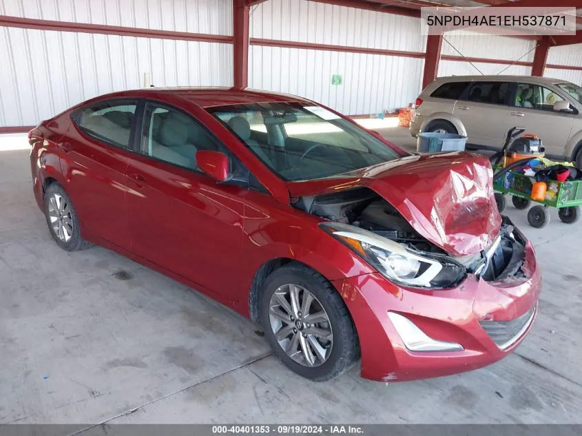 2014 Hyundai Elantra Se VIN: 5NPDH4AE1EH537871 Lot: 40401353