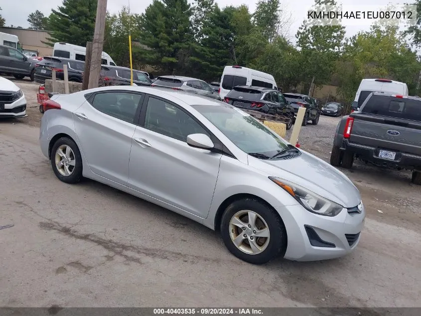 2014 Hyundai Elantra Se VIN: KMHDH4AE1EU087012 Lot: 40403535