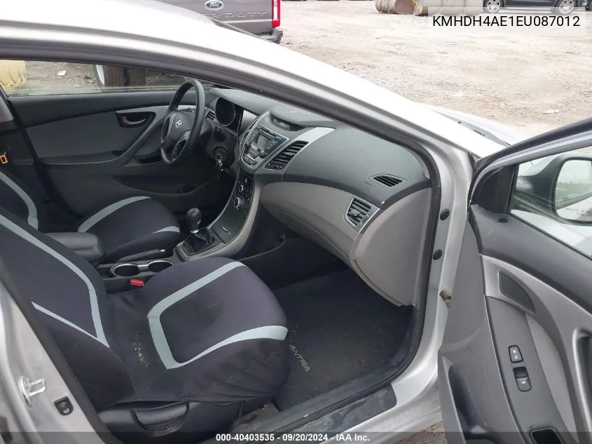 KMHDH4AE1EU087012 2014 Hyundai Elantra Se