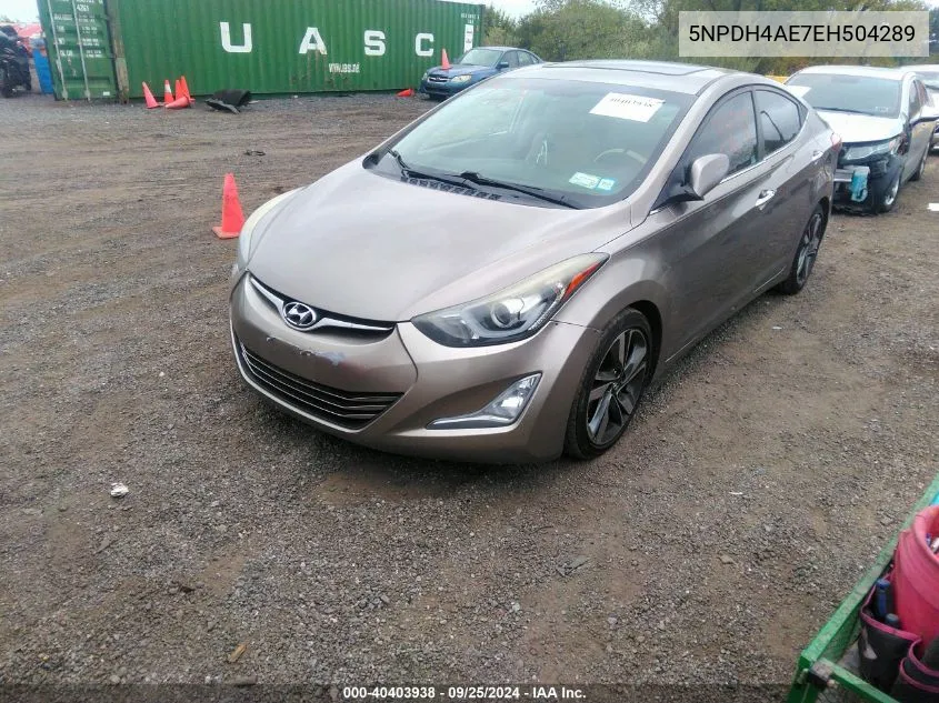 5NPDH4AE7EH504289 2014 Hyundai Elantra Limited