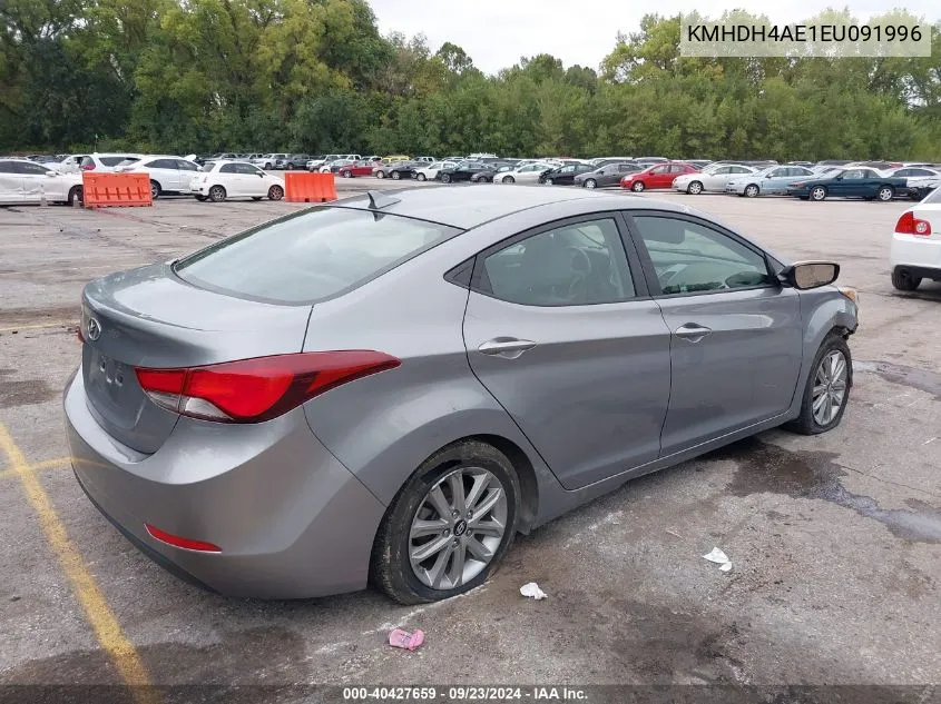 2014 Hyundai Elantra Se VIN: KMHDH4AE1EU091996 Lot: 40427659