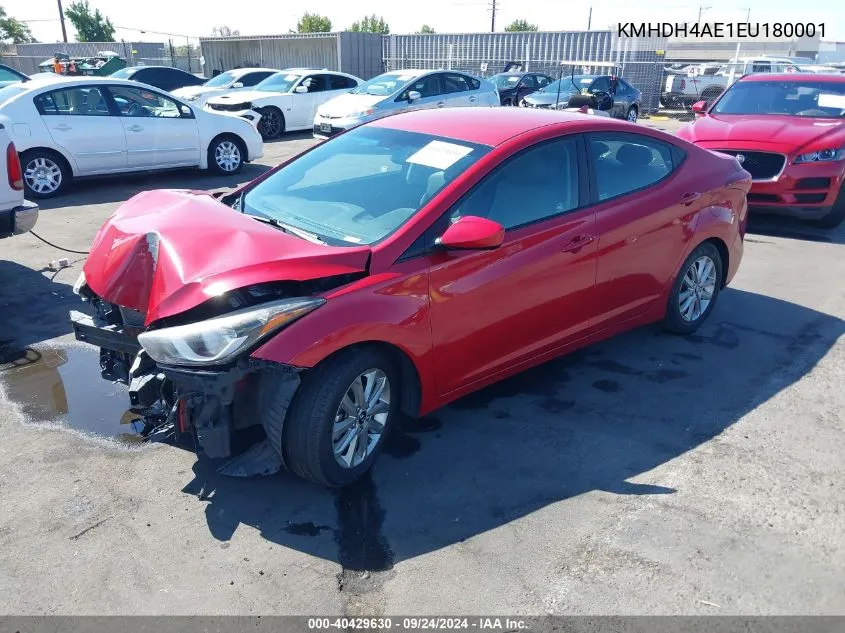 2014 Hyundai Elantra Se VIN: KMHDH4AE1EU180001 Lot: 40429630