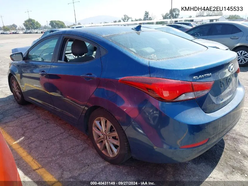 KMHDH4AE2EU145533 2014 Hyundai Elantra Se