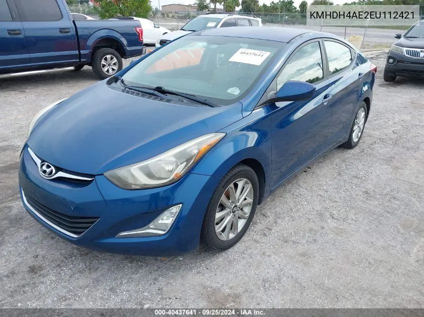 KMHDH4AE2EU112421 2014 Hyundai Elantra Se