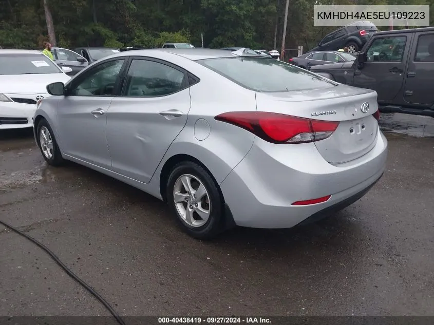 2014 Hyundai Elantra Se VIN: KMHDH4AE5EU109223 Lot: 40438419