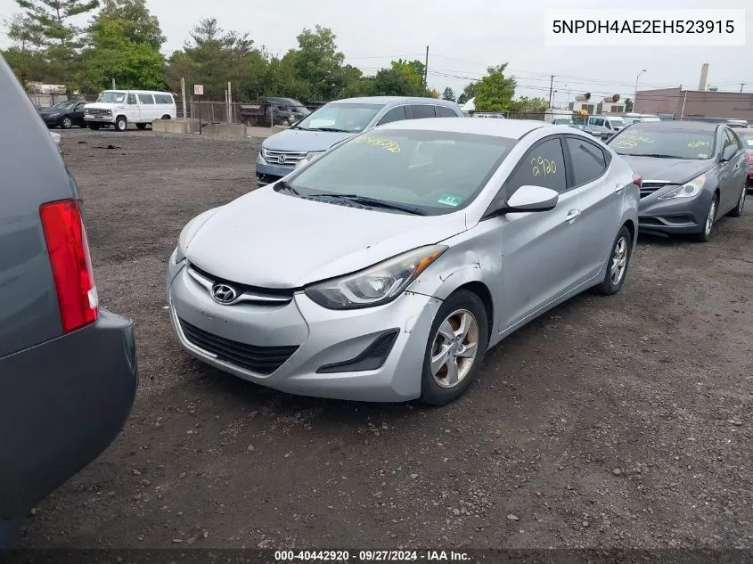 5NPDH4AE2EH523915 2014 Hyundai Elantra Se/Sport/Limited