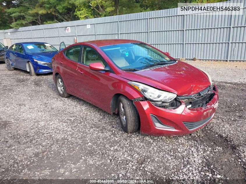 5NPDH4AE0EH546383 2014 Hyundai Elantra Se