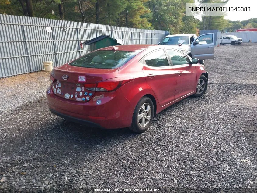 5NPDH4AE0EH546383 2014 Hyundai Elantra Se