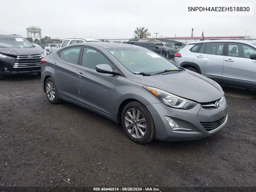 2014 Hyundai Elantra Se/Sport/Limited VIN: 5NPDH4AE2EH518830 Lot: 40446514