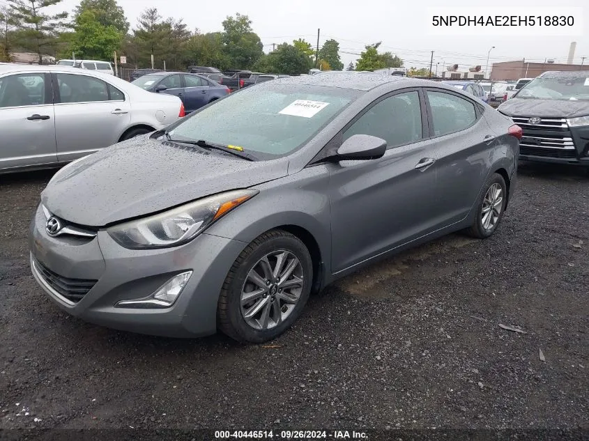 2014 Hyundai Elantra Se/Sport/Limited VIN: 5NPDH4AE2EH518830 Lot: 40446514