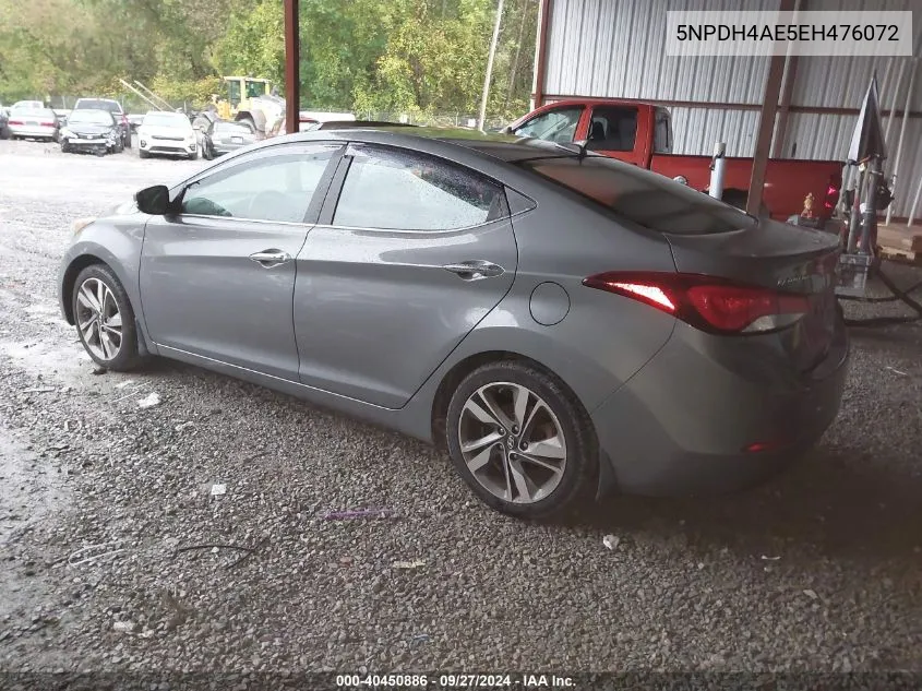 2014 Hyundai Elantra Limited VIN: 5NPDH4AE5EH476072 Lot: 40450886