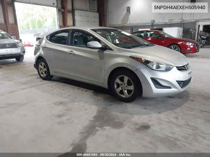 5NPDH4AEXEH505940 2014 Hyundai Elantra Se/Sport/Limited