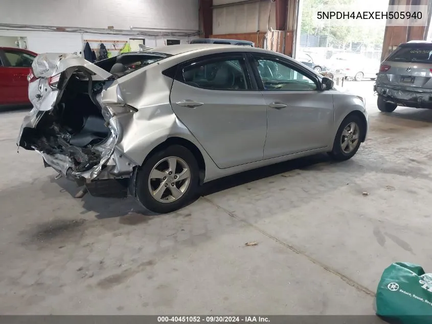 5NPDH4AEXEH505940 2014 Hyundai Elantra Se/Sport/Limited