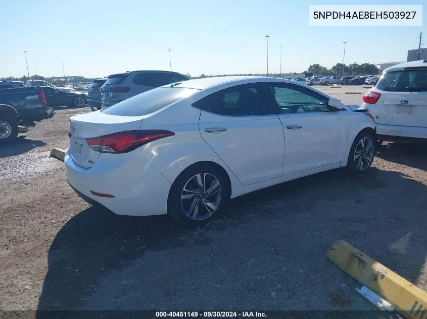 5NPDH4AE8EH503927 2014 Hyundai Elantra Limited