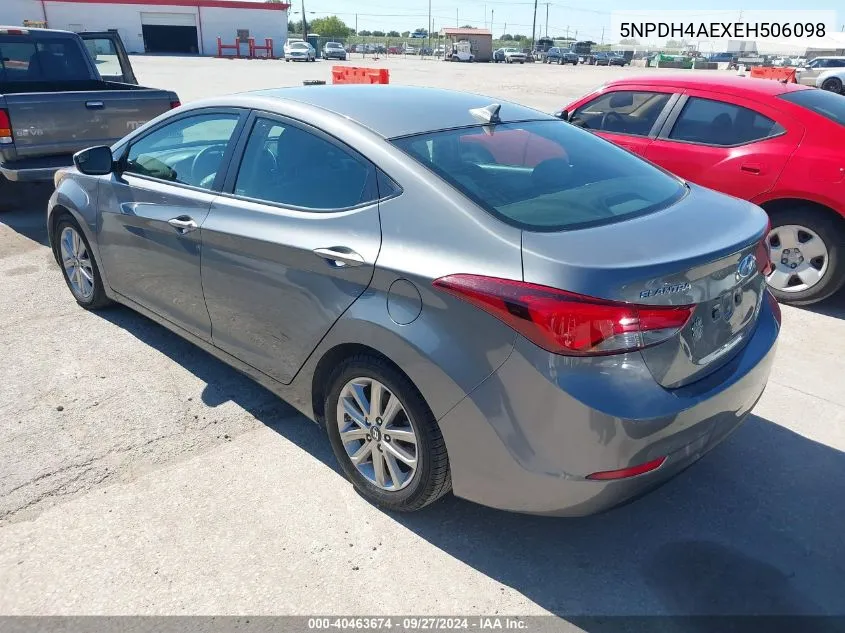 2014 Hyundai Elantra Se VIN: 5NPDH4AEXEH506098 Lot: 40463674