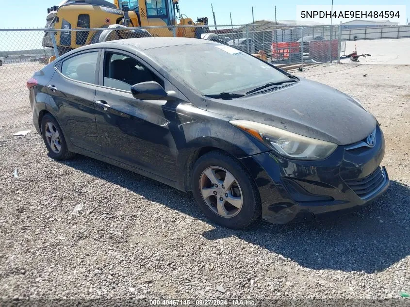 2014 Hyundai Elantra Se VIN: 5NPDH4AE9EH484594 Lot: 40467145