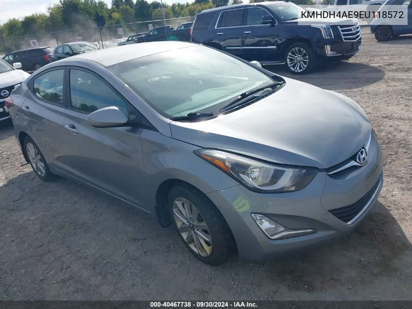 2014 Hyundai Elantra Se/Sport/Limited VIN: KMHDH4AE9EU118572 Lot: 40467738