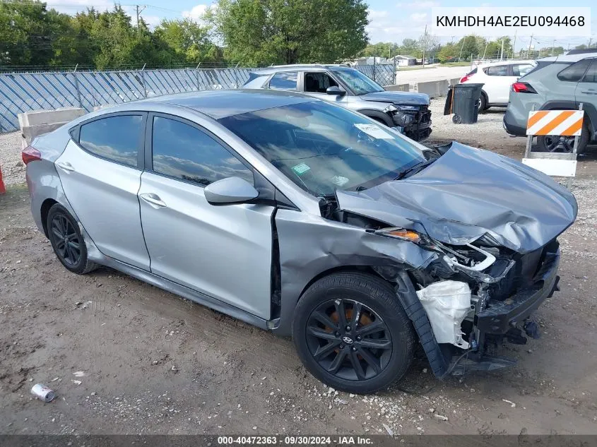 KMHDH4AE2EU094468 2014 Hyundai Elantra Se