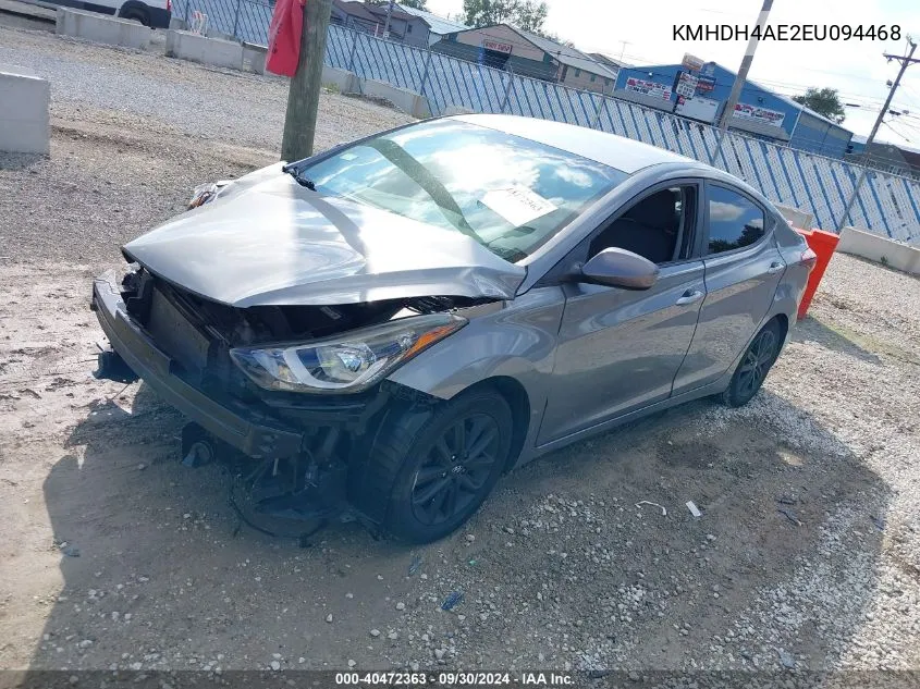 KMHDH4AE2EU094468 2014 Hyundai Elantra Se