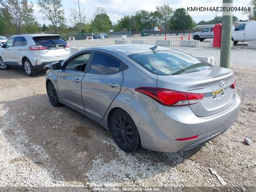 2014 Hyundai Elantra Se VIN: KMHDH4AE2EU094468 Lot: 40472363