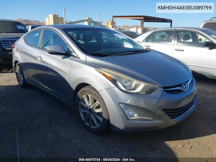 2014 Hyundai Elantra Se VIN: KMHDH4AE0EU089799 Lot: 40475754