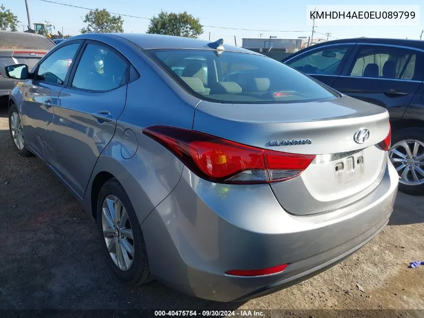 2014 Hyundai Elantra Se VIN: KMHDH4AE0EU089799 Lot: 40475754