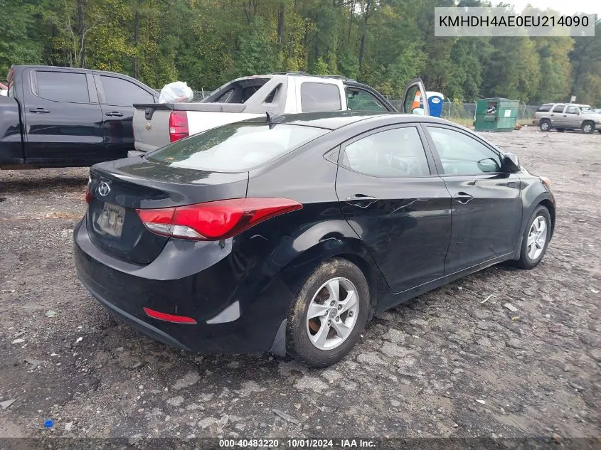 KMHDH4AE0EU214090 2014 Hyundai Elantra Se/Sport/Limited