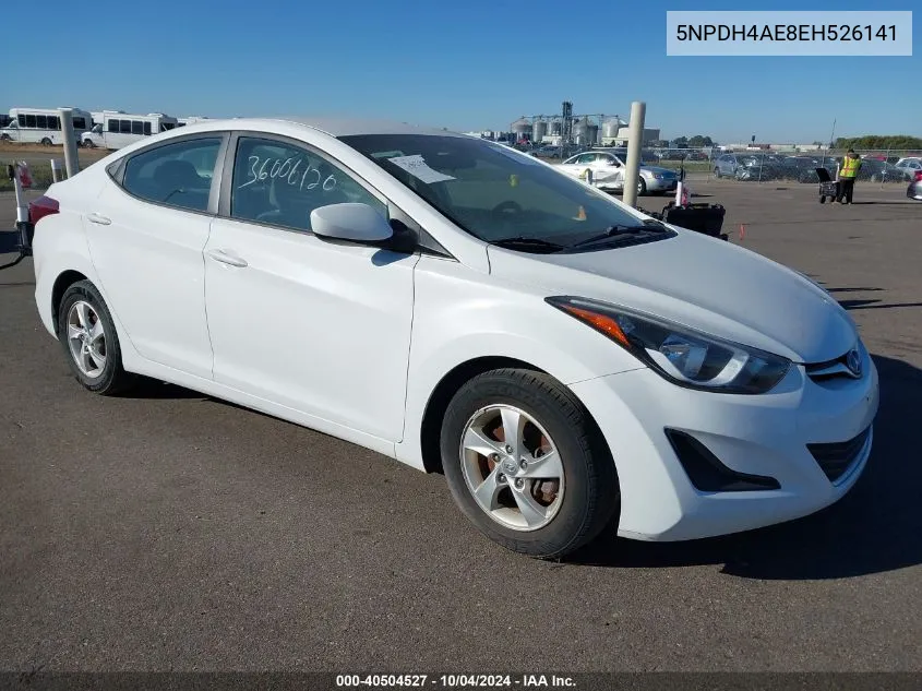 2014 Hyundai Elantra Se VIN: 5NPDH4AE8EH526141 Lot: 40504527