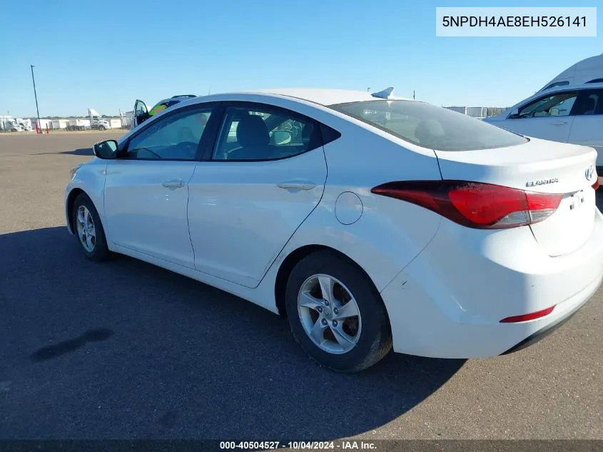 2014 Hyundai Elantra Se VIN: 5NPDH4AE8EH526141 Lot: 40504527