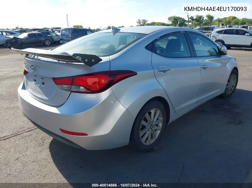 2014 Hyundai Elantra Se VIN: KMHDH4AE4EU170093 Lot: 40514866