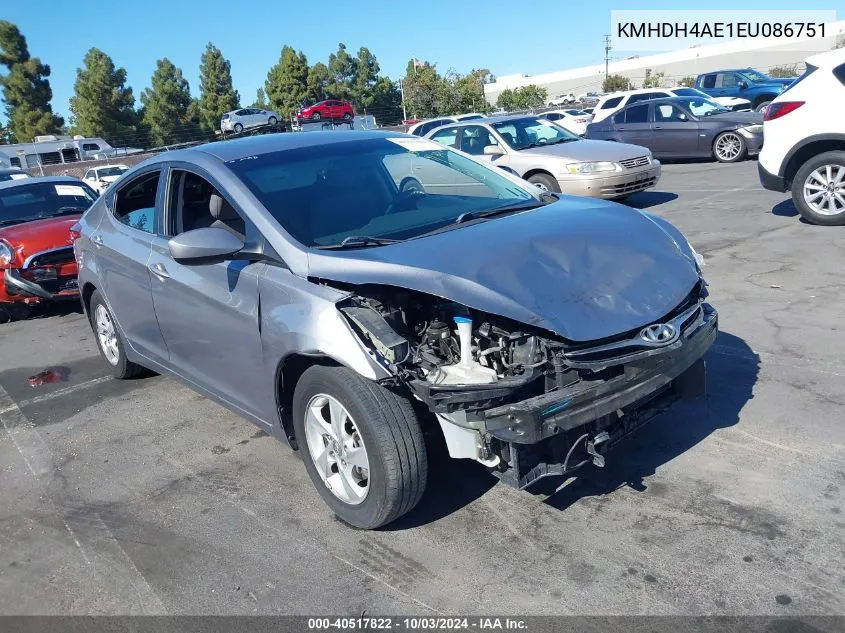 2014 Hyundai Elantra Se VIN: KMHDH4AE1EU086751 Lot: 40517822