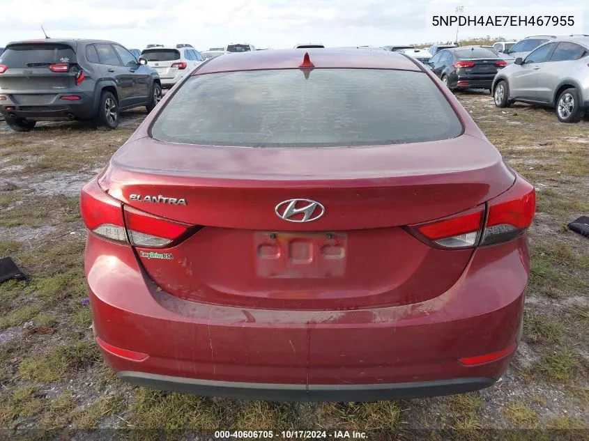 2014 Hyundai Elantra Se VIN: 5NPDH4AE7EH467955 Lot: 40606705