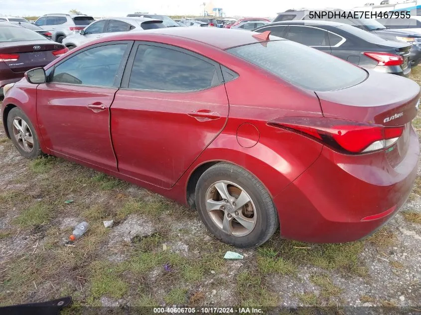 2014 Hyundai Elantra Se VIN: 5NPDH4AE7EH467955 Lot: 40606705