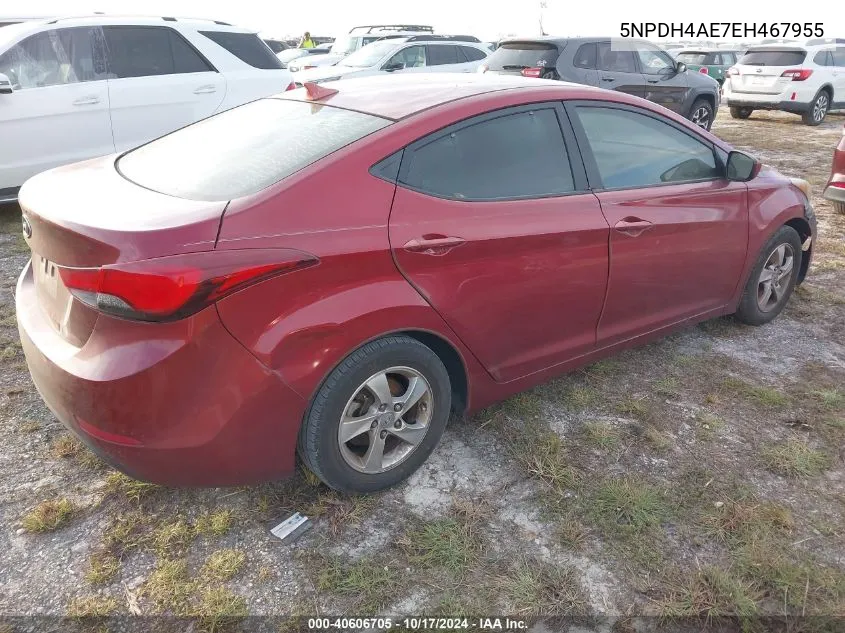 5NPDH4AE7EH467955 2014 Hyundai Elantra Se