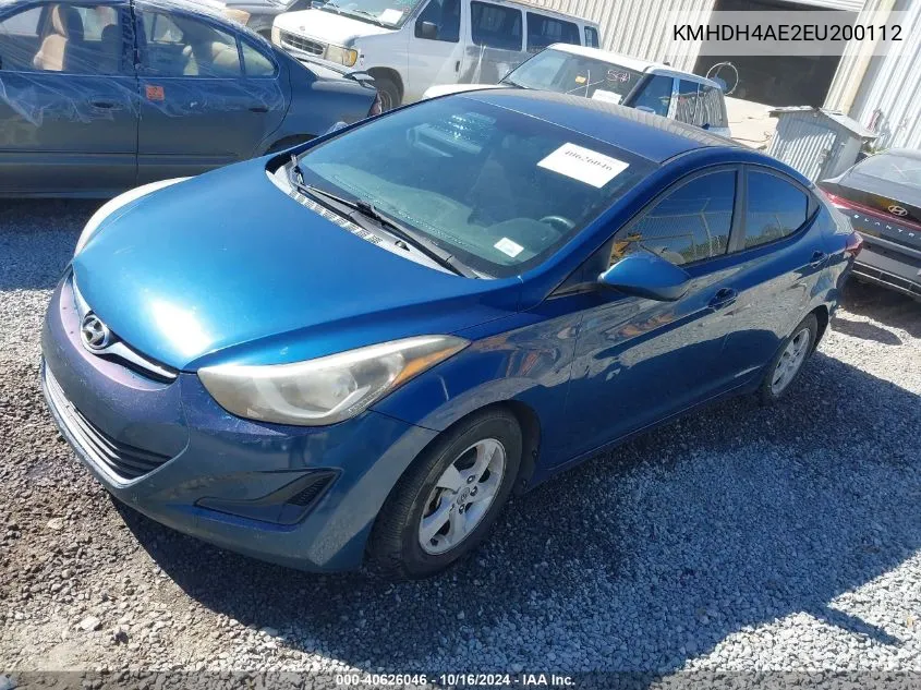 2014 Hyundai Elantra Se VIN: KMHDH4AE2EU200112 Lot: 40626046