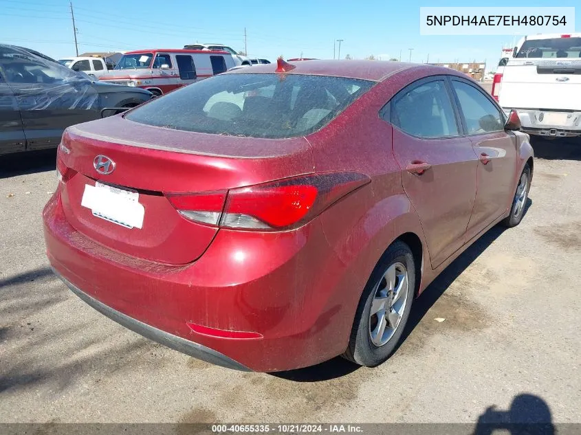 2014 Hyundai Elantra Se VIN: 5NPDH4AE7EH480754 Lot: 40655335