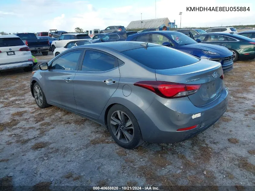 2014 Hyundai Elantra Limited VIN: KMHDH4AE8EU055884 Lot: 40658820