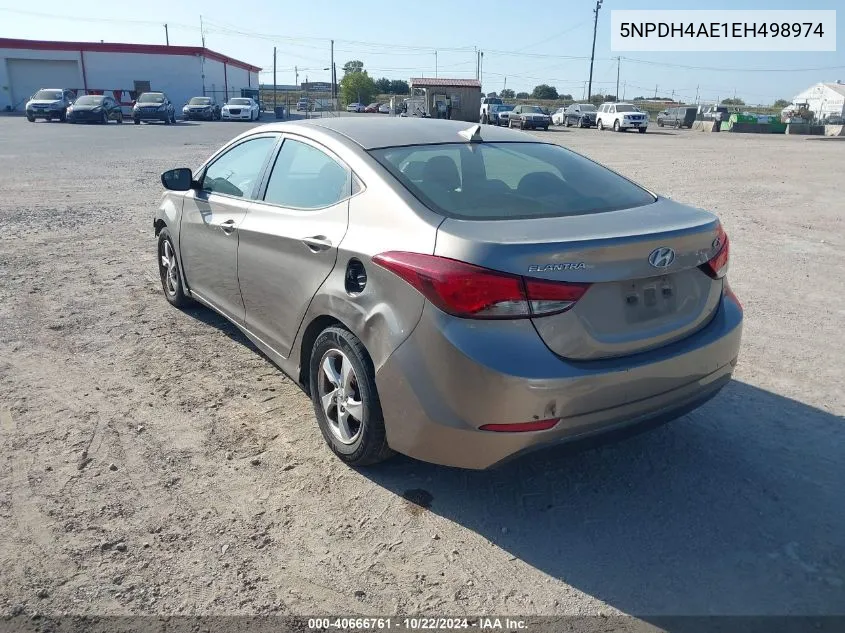 5NPDH4AE1EH498974 2014 Hyundai Elantra Se