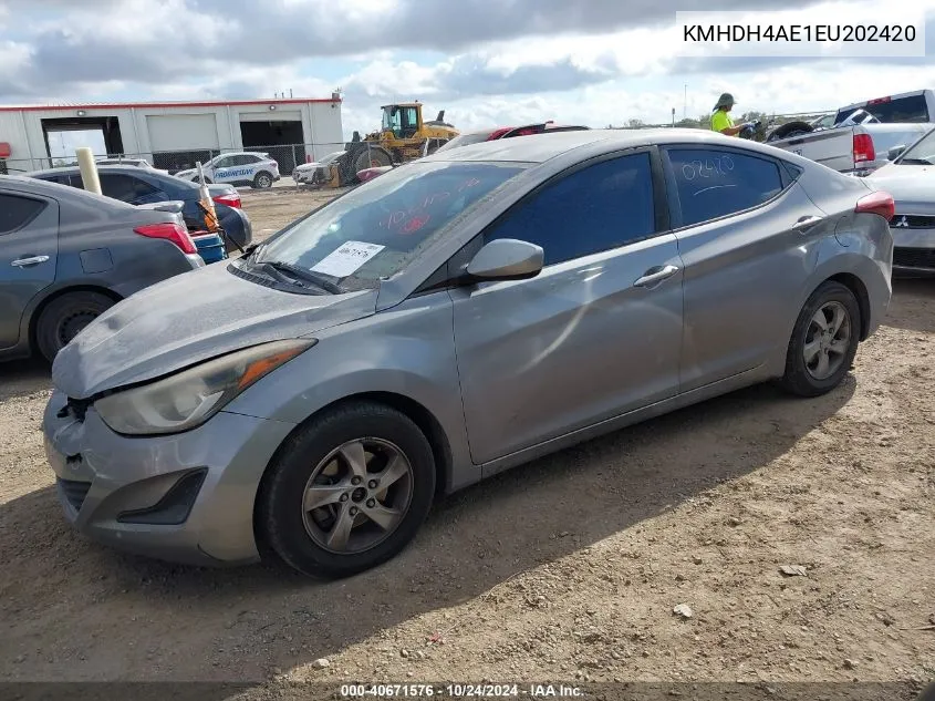 2014 Hyundai Elantra Se/Sport/Limited VIN: KMHDH4AE1EU202420 Lot: 40671576