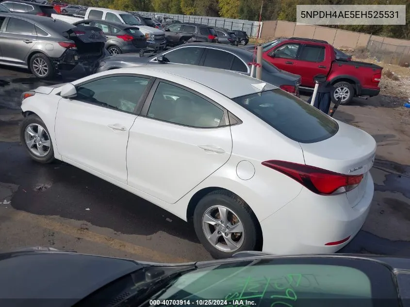 2014 Hyundai Elantra Se VIN: 5NPDH4AE5EH525531 Lot: 40703914