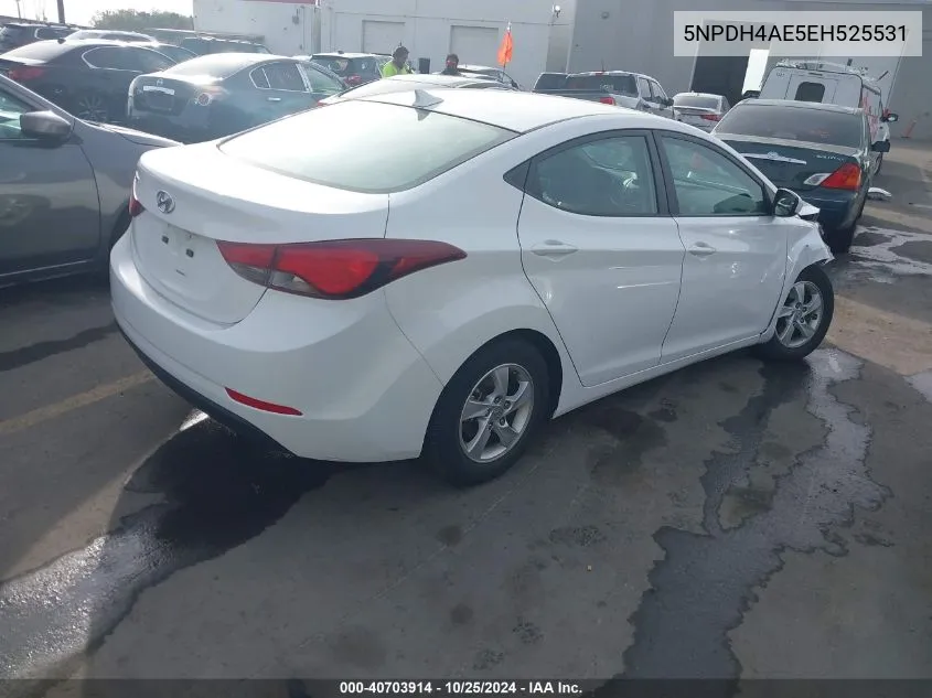 2014 Hyundai Elantra Se VIN: 5NPDH4AE5EH525531 Lot: 40703914