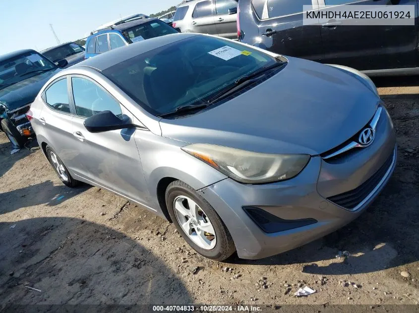 2014 Hyundai Elantra Se VIN: KMHDH4AE2EU061924 Lot: 40704833