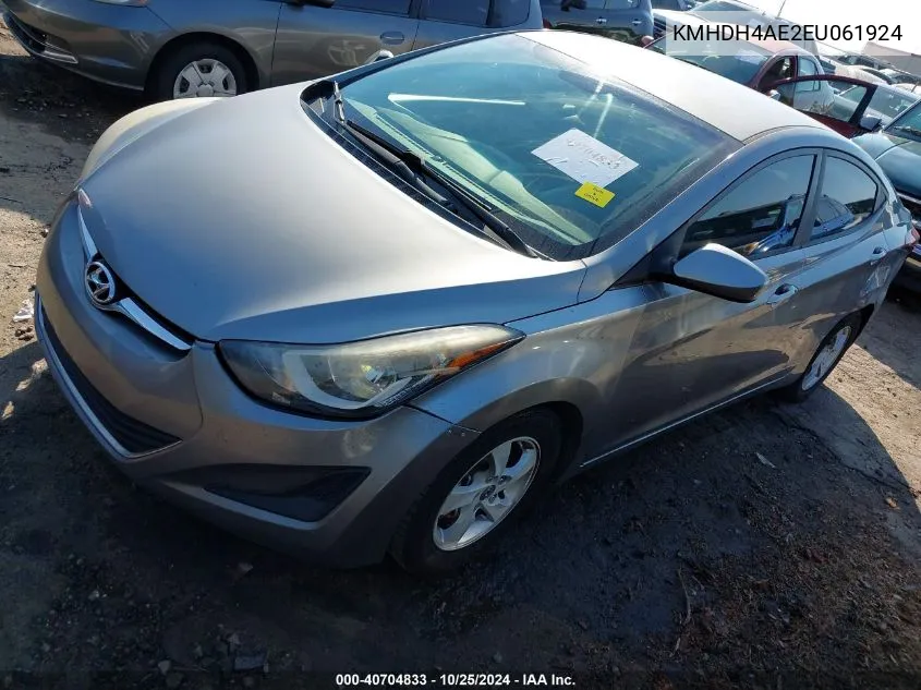 2014 Hyundai Elantra Se VIN: KMHDH4AE2EU061924 Lot: 40704833