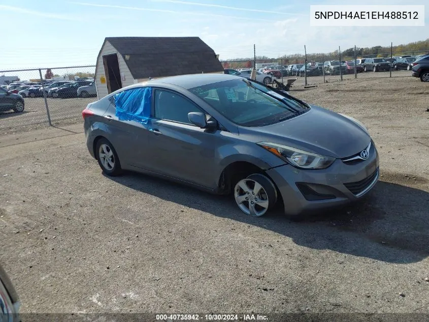 2014 Hyundai Elantra Se VIN: 5NPDH4AE1EH488512 Lot: 40735942