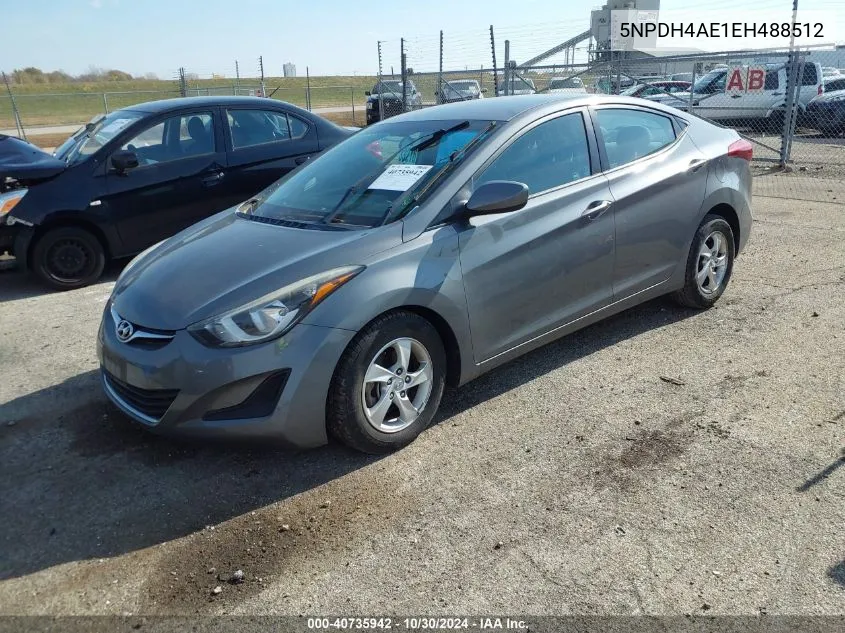 5NPDH4AE1EH488512 2014 Hyundai Elantra Se